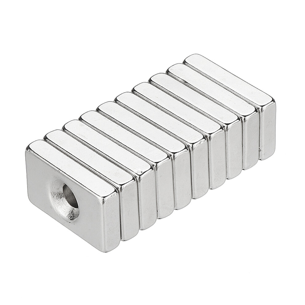 New 10Pcs N50 25X15x5mm Block Magnets 4Mm Hole Rare Earth Neodymium Magnet 623414389402