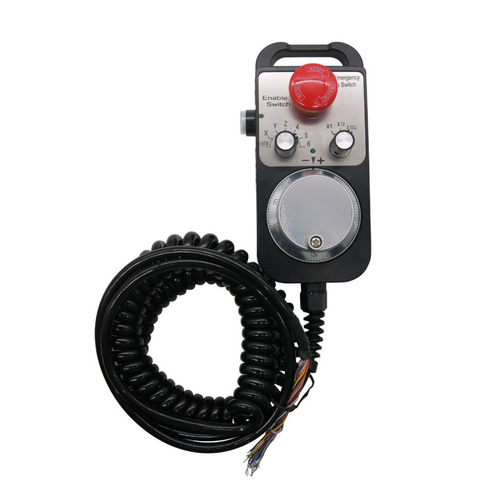New Machifit 6 Axis CNC MPG Pendant Handwheel with Emergency Stop Switch Manual Pulse Generator for CNC Machine