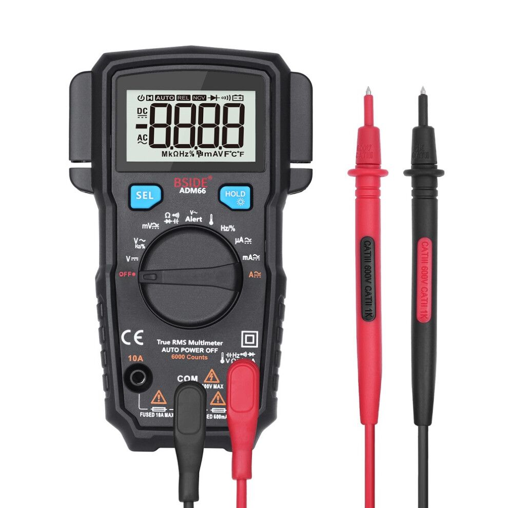 New Bside Adm66 True Rms Digital Multimeter Auto Range Trms Mini 6000 Dmm Dual Slot Capacitance Ohm Hz Temp Ncv Diode Pocket Tester Mustool 623414397209