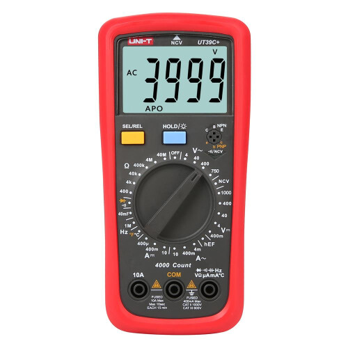 New UNI-T UT39C+ Digital Multimeter AC DC Volt Amp Ohm Capacitance Temp Hz Tester UT39C Plus Data Hold 1
