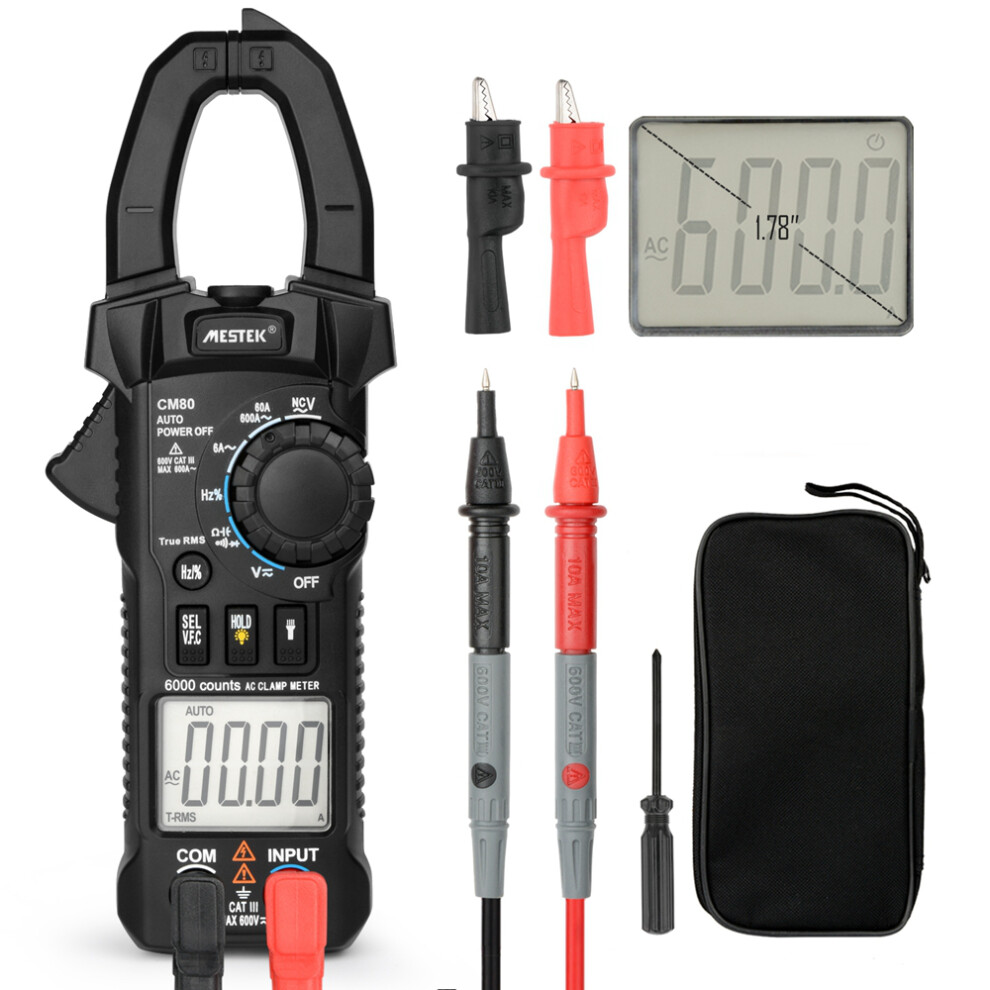 New Mestek Cm80 Clamp Multimeter Diagnostic-Tool 6000 Counts Digital Dc 623414398268