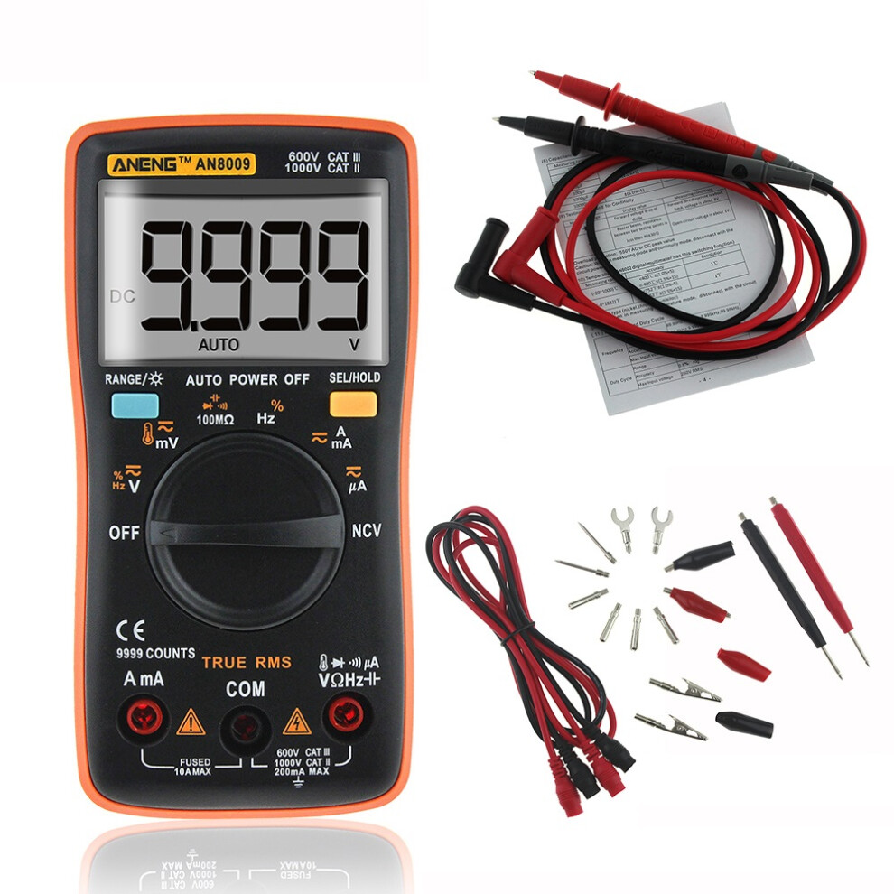 New Aneng An8009 True Rms Ncv Digital Multimeter 9999 Counts Backlight Ac/Dc Current Voltage Resistance 623414398367