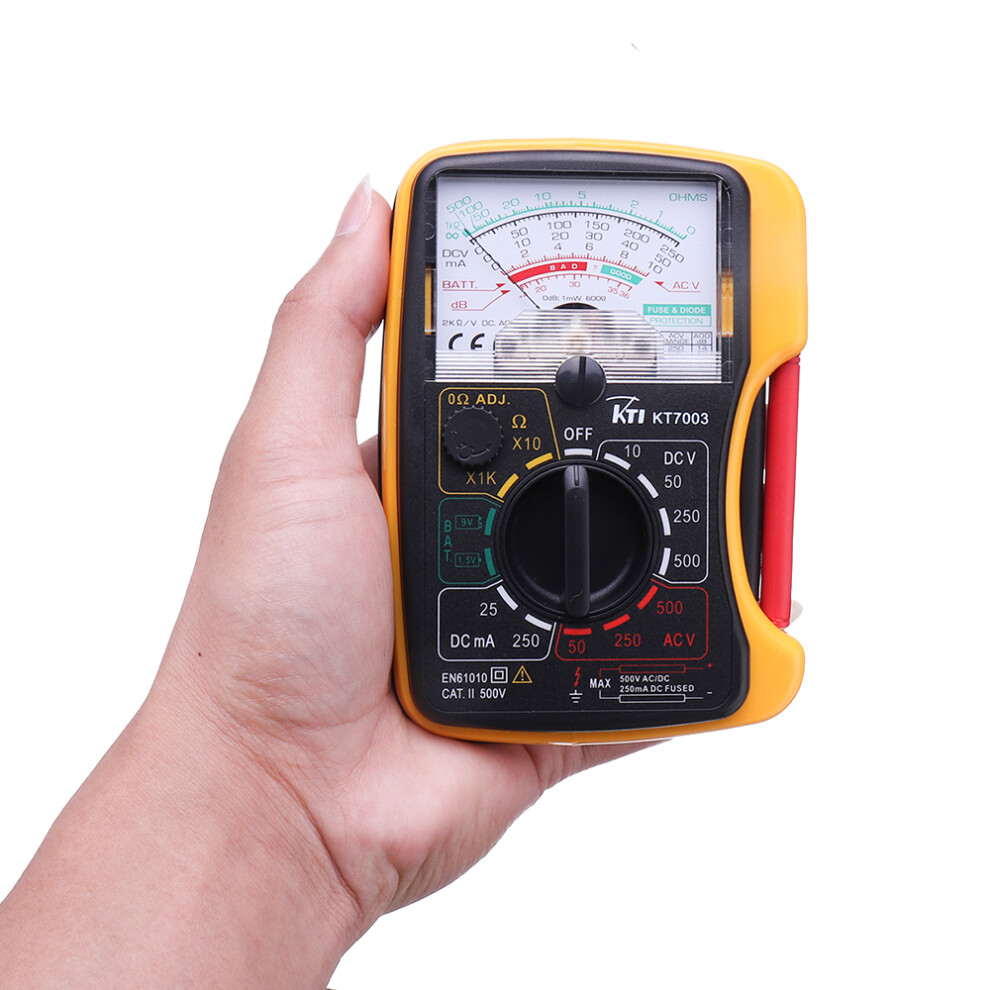 New KTI KT7003 Mini Analog Multimeter Original Authentic Overload Protection Voltage Current Battery Test