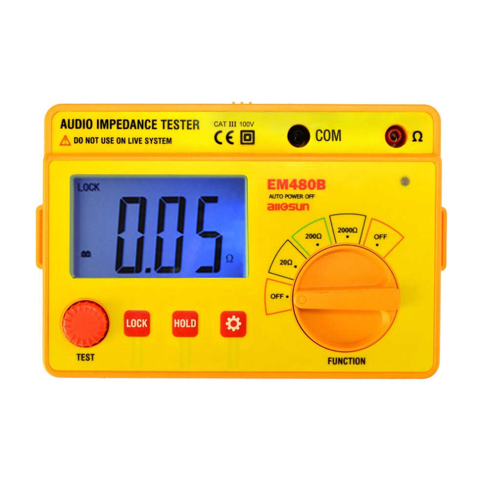 New All Sun Em480b Audio Impedance Tester Portable Insulation Catiii Test Ranges 20/200/2000 Resistance Meter 1Khz Timer Function Data Hold 623414399098