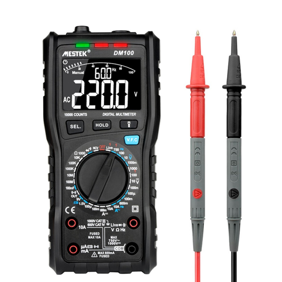 New Mestek Dm100 10000 Counts Digital Multimeter High Speed Smart Double Core T-Rms Ncv Temperature Multimetro Anti-Burn Fuse Alarm Multime 623414398343