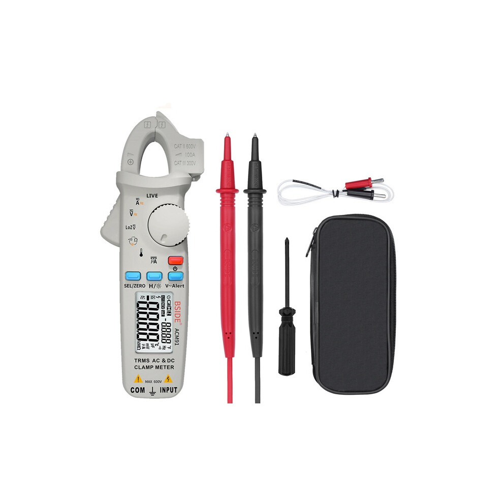 New Bside Acm91 Digital Ac/Dc Current Clamp Meter Auto-Range Car Repair Trms Multimeter Live Check Ncv Frequency Capacitor Tester- White 623414398541