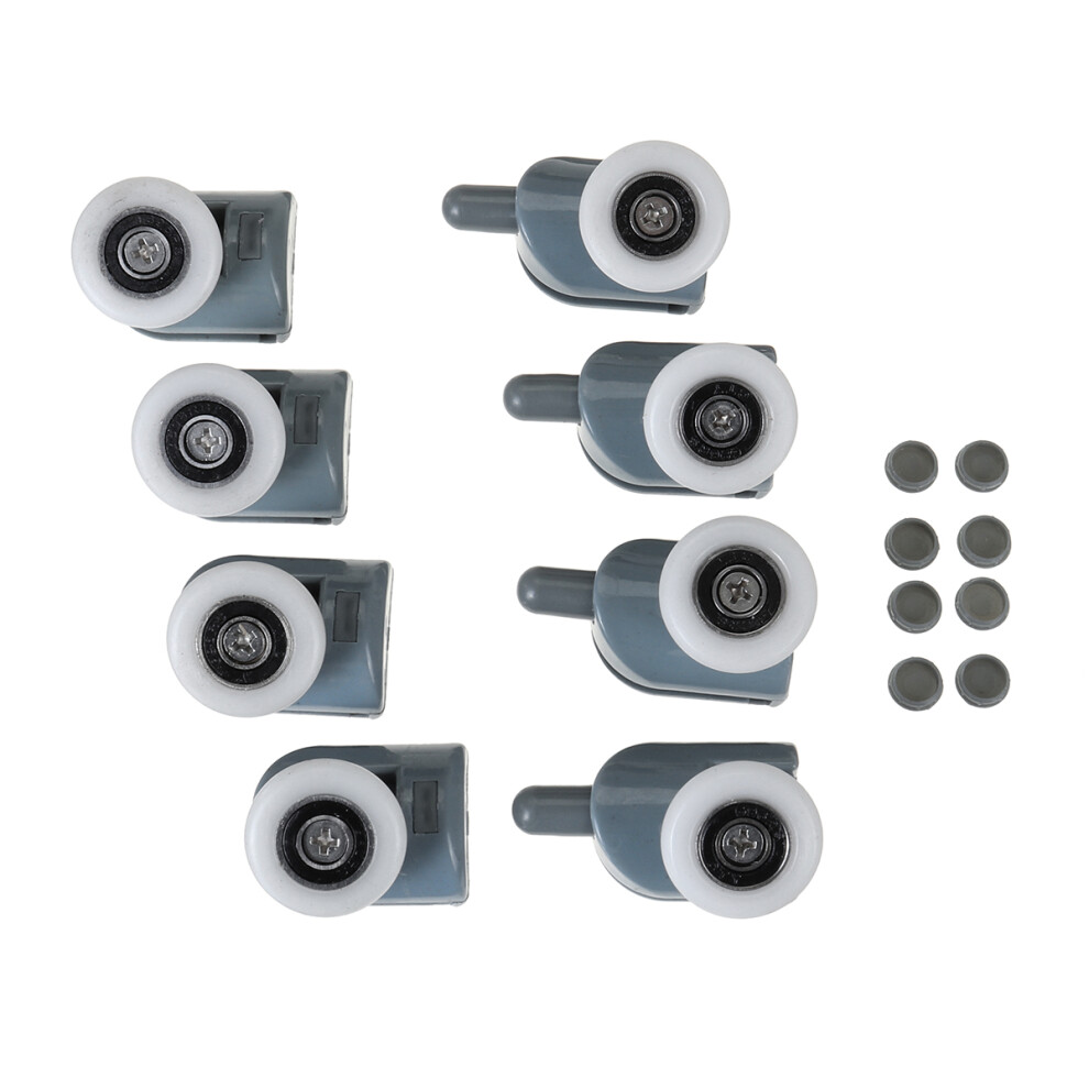 New 8Pcs 25Mm Top And Bottom Shower Door Rollers Wheels Runners Pulleys Replacement 623414394369