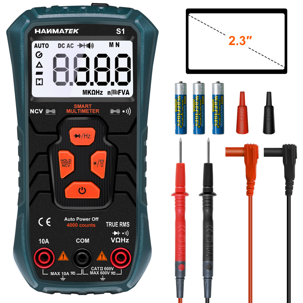 New Hanmatek S1 Ncv-Non Contact Backlit Digital Multimeter With Illumination 623414396844