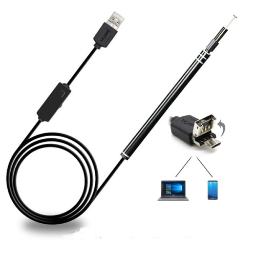 New 2 in 1 USB Borescope Camera Visual Otoscope Borescope Inspection for Android PC 2