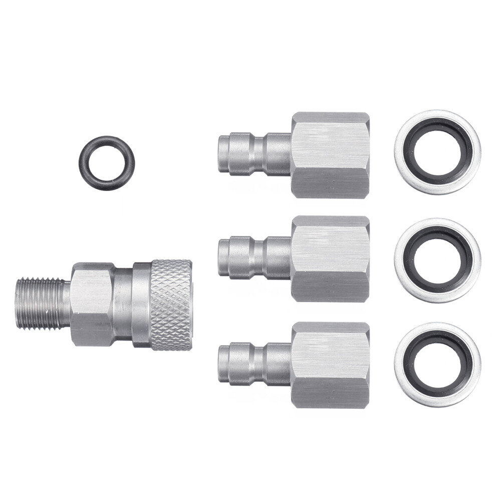New Stainless 1/8 Bspp Quick Release Hexagonal Coupler With 3 Plugs For Pcp Air Filling 623414388146
