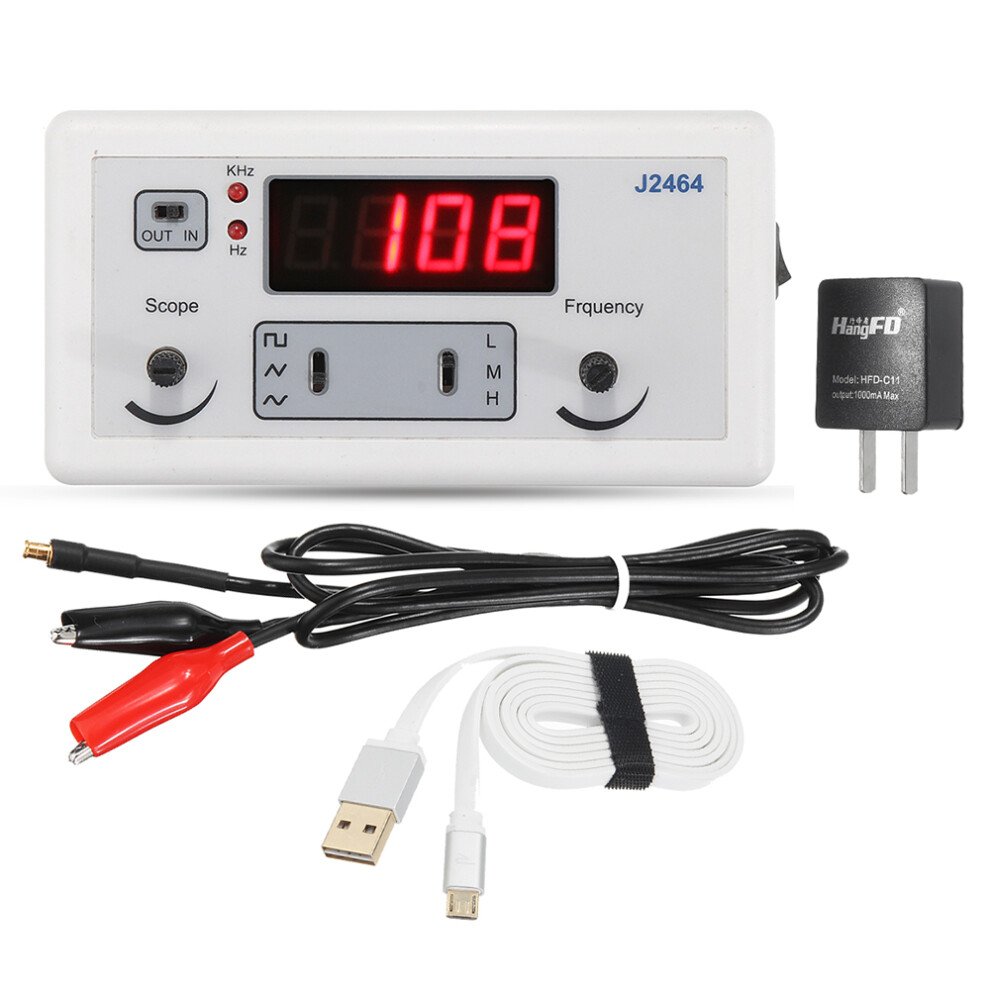 New J2464 Dual Channel 400Khz Signal Generator Waveform Generation Frequency Meter Sinusoidal Square Wave Frquency Counter 633414400335