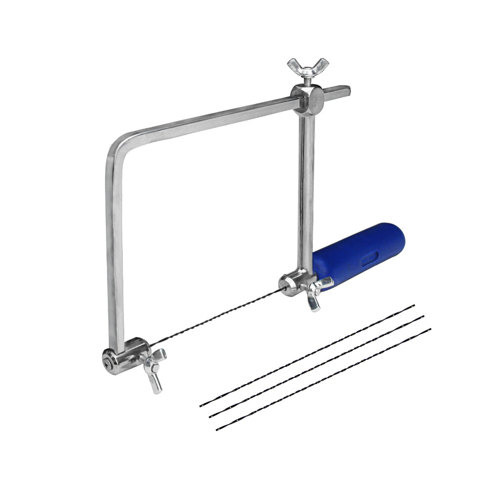 New 4Inch Multifunction Fretsaw Hand Coping Saw Jig Saws Frame Hobby Woodworking Tools With 3Pcs Spiral Blades 623414370806