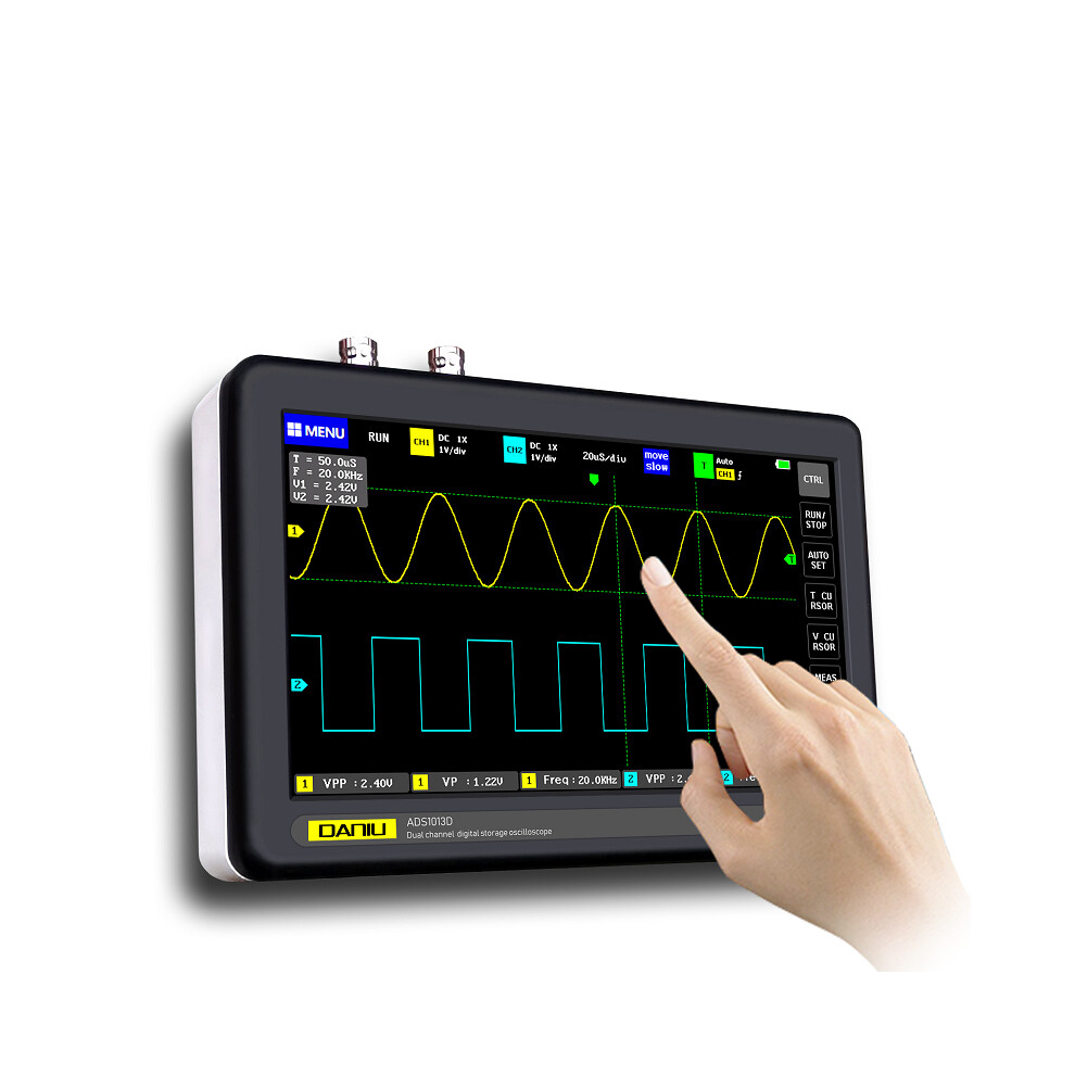 New Daniu Ads1013d 2 Channels 100Mhz Band Width 1Gsa/S Sampling Rate Oscilloscope With 7 Inch Color Tft Lcd Touch Screen 623414399944