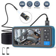 New MS450 8mm Dual Lens 1080P Industrial Borescope 4.5 Inch Screen Waterproof Snake Camera with 6 LED For Pipeline Drain Sewer Inspection C