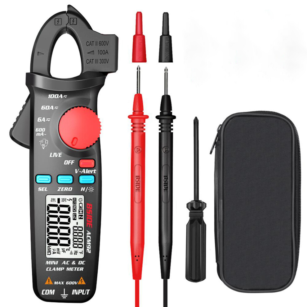 New Bside Acm92 Dc/Ac Clamp Meter Self-Varying Multimeter Voltage Frequency Resistance Live Ncv Check 623414398350