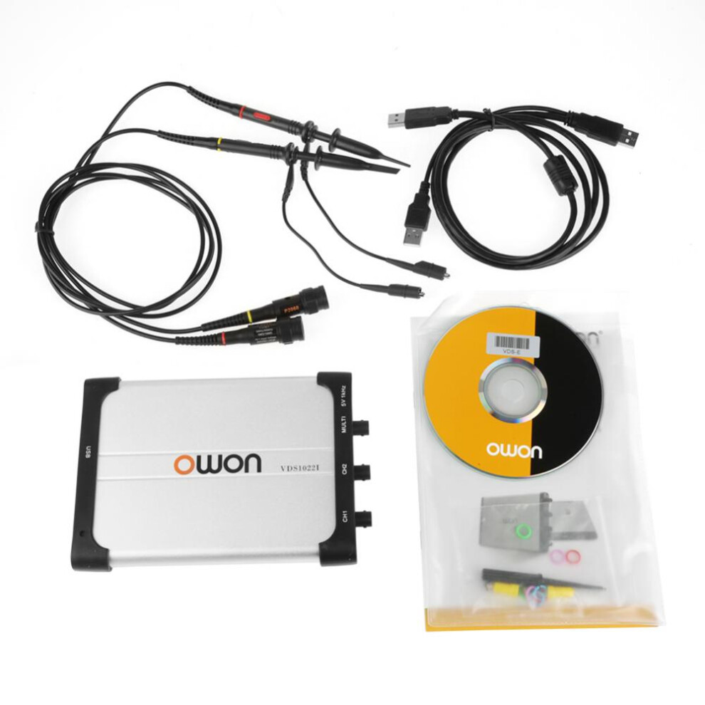 New Owon Vds1022i Virtual Pc Usb Oscilloscope 100Msa/S 25M Dual-Channel Oscilloscopes With Probe Cable Tools Accessory 623414399753