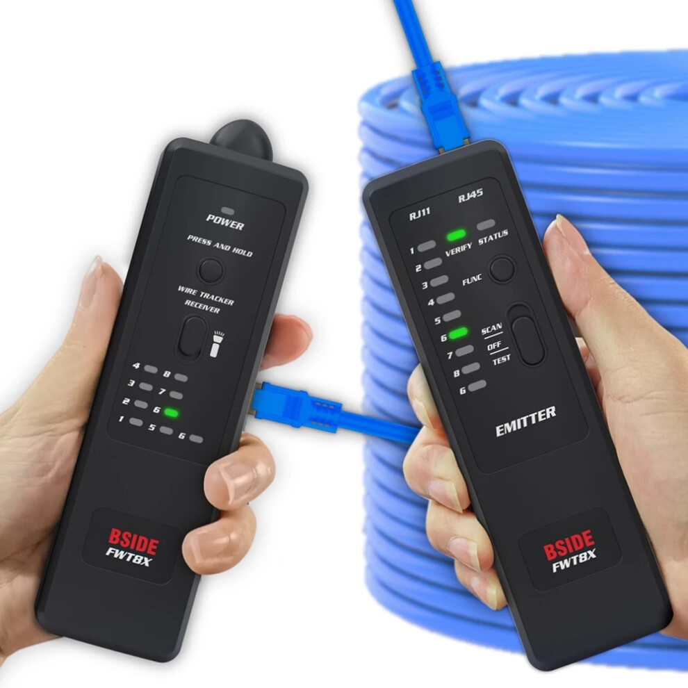 New Bside Fwt8x Network Cable Tracker Detecteur Rj11/45 Lan Ethernet Phone Wire Tester Finder Telecom Tool Electrified Work 60V 729601523106