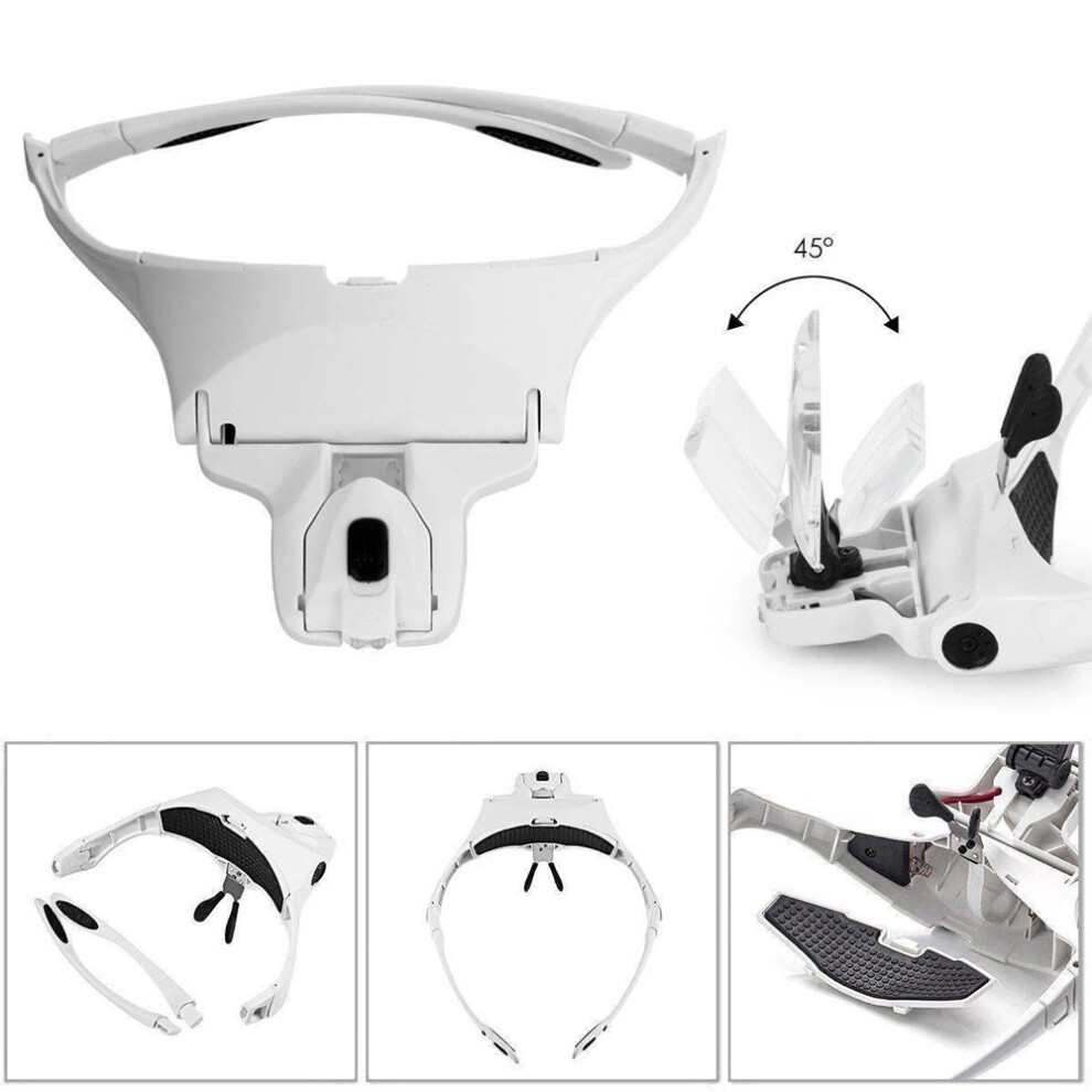 Magnifying Glasses LED Light Lamp Head Loupe Jeweler Headband Magnifier Eye Glasses Optical Glass Tool Repair Reading Magnifier