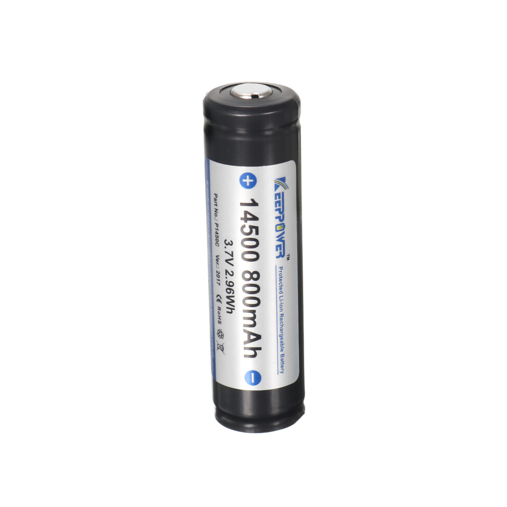 Keeppower P1450c 3.7V 800Mah Protected Rechargeable 14500 Li-Ion Battery Black 191466684054