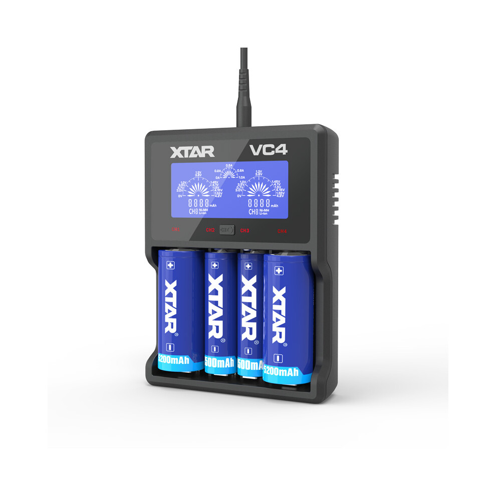 Xtar Vc4 Lcd Screen Usb Battery Charger For 18650 26650 14500 Battery 190268725033