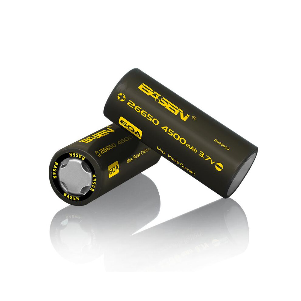 1Pcs Basen Bs26003 26650 4500Mah 3.7V 60A Unprotect Flat Top Rechargeable Li-Ion Battery 300023714527