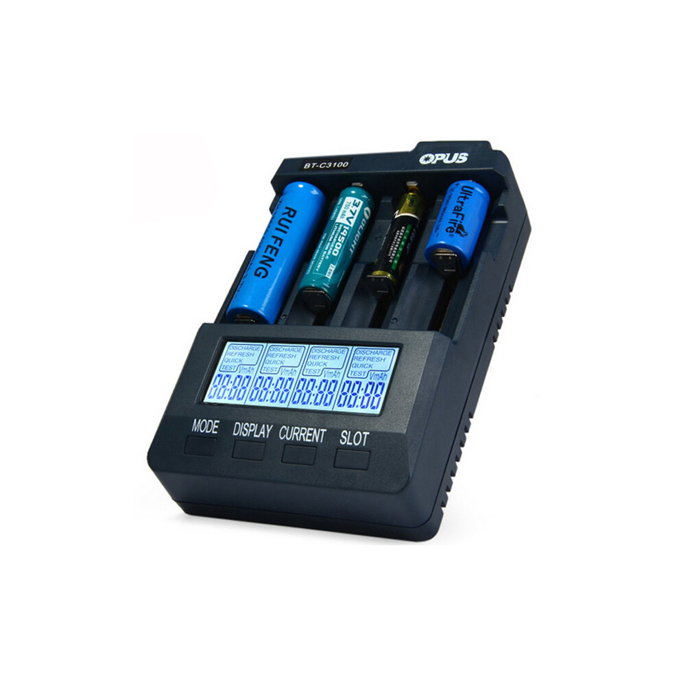 Opus BT-C3100 V2.2 4Slots LCD Display Smart Intelligent Universal Battery Charger