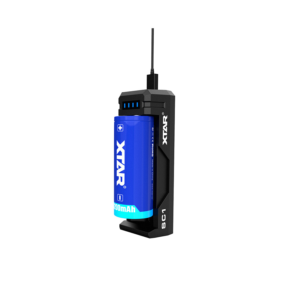 Xtar Sc1 Single Slot Led Indicator Usb 20700 18650 Battery Charger & Usb Output Power Bank 6906136087998