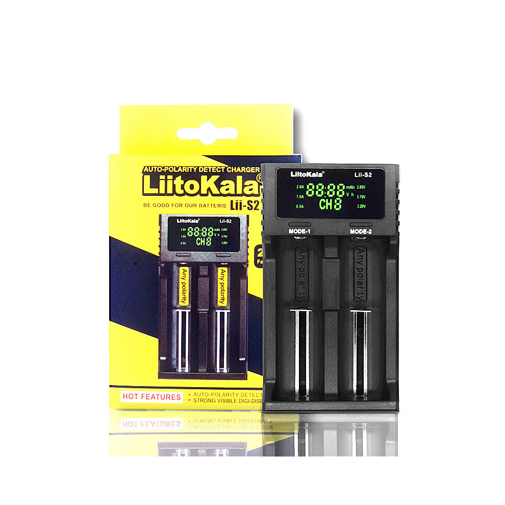 Liitokala Lii-S2 Lcd Battery Charger 3.7V 18650 18350 18500 16340 21700 20700B 20700 14500 26650 6906137008909