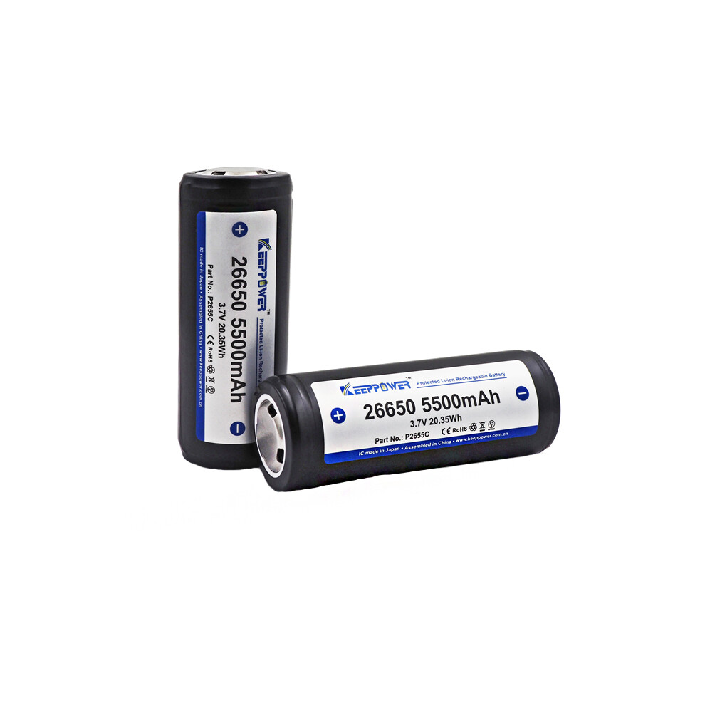 1Pcs KeepPower 5500mAh 3.7V Protected 26650 Li-ion Rechargeable Battery P2655C For Flashlight E cigs Tool