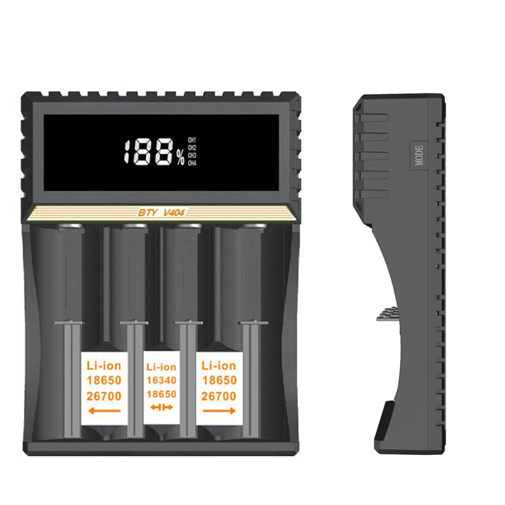 Bty-V404 Smart Fast Battery Charger Li-Ion Li-Fe Aa Aaa 26700 18650 26650 4.2V Battery Charger 18650 Charger 428566929786