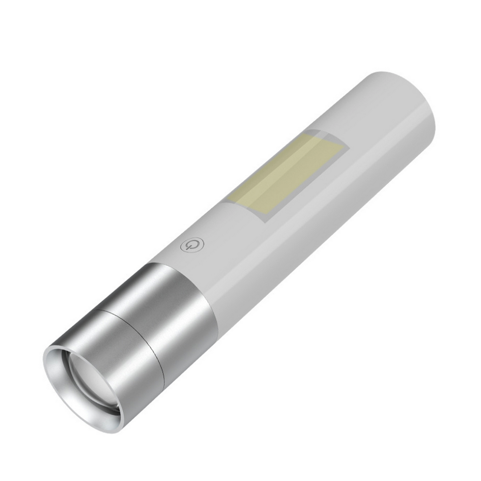 Mini 3 Modes Zoomable USB Rechargeable LED Flashlight With White Sidelight Waterproof Tactical Pocket Torch Handheld Spotlight