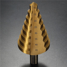 New 10-45mm Golden Nitriding-HSS-Spira Nitriding Groove Core  Hole Cutter Bit HSS Spiral Grooved Step Drill Bit
