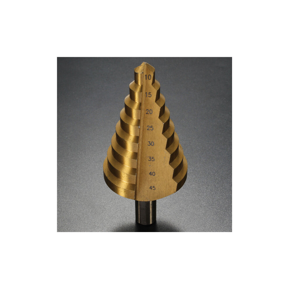 New 10-45Mm Golden Nitriding-Hss-Spira Nitriding Groove Core Hole Cutter Bit Hss Spiral Grooved Step Drill Bit 623414377980