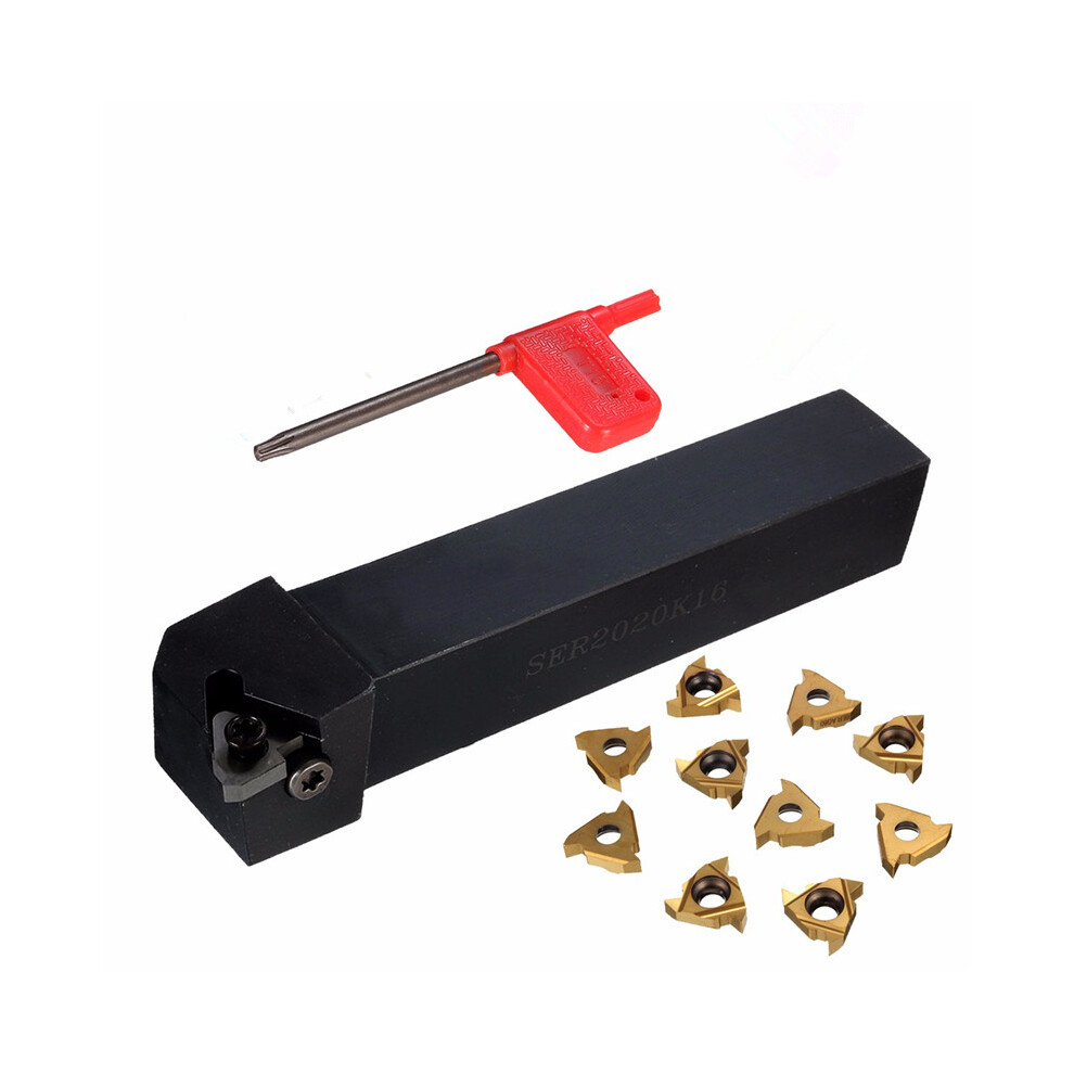 New Ser2020k16 20X125mm Lathe Turning Tool Holder Boring Bar With 10Pcs 16Er Ag60 Inserts 623414378505