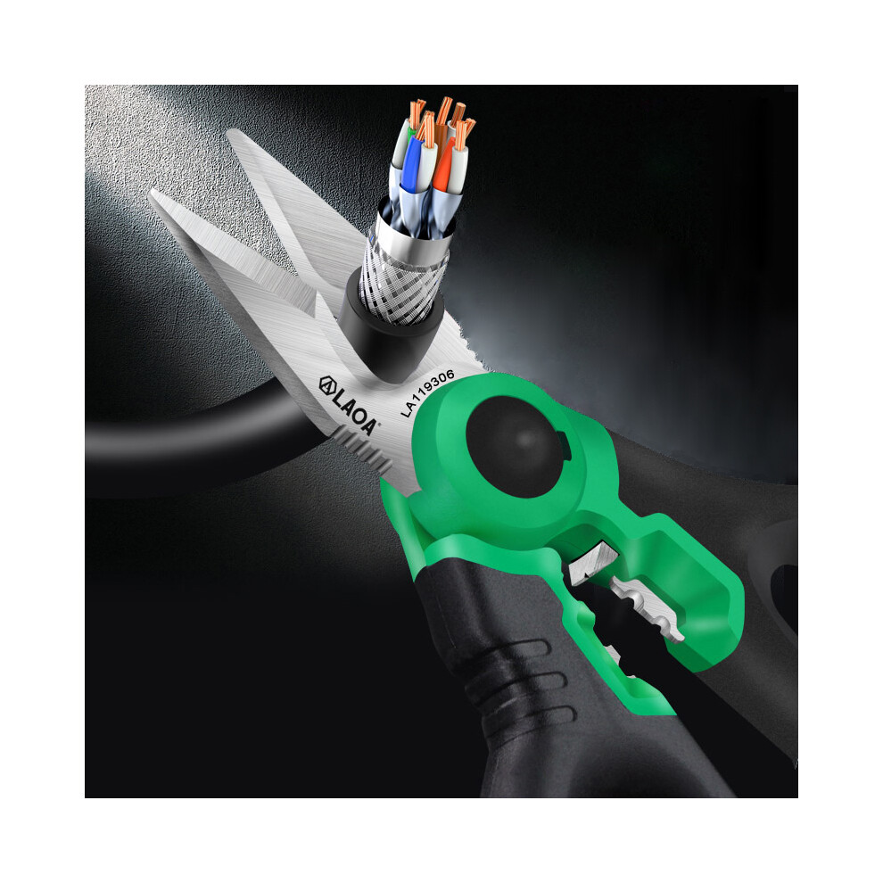 New Laoa Electrician Scissors 6Inch Wire Cutter Crimpper Stainless Wire Stripper Cable Cutting Crimping Tool 623414371032