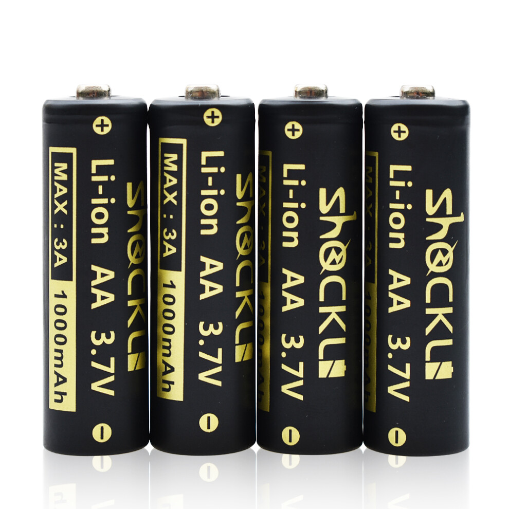 4Pcs Shockli 14500 1000Mah 3.7V Li-Ion Rechargeable Batteries Aa Battery Lithium Cell For Led Flashlight Headlamps Toys 701413641544