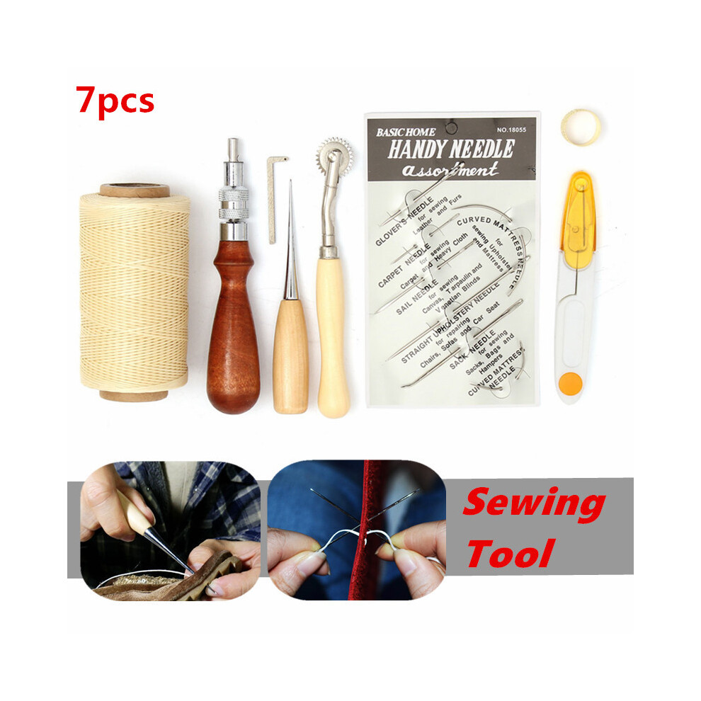 New 7pcs Leather Craft Hand Stitching Sewing Tool DIY Kit
