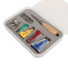 New 6/12/18/25mm Fabric Bias Binding Tape Maker Kit Set Binder Foot For Sewing Quilting + AWL