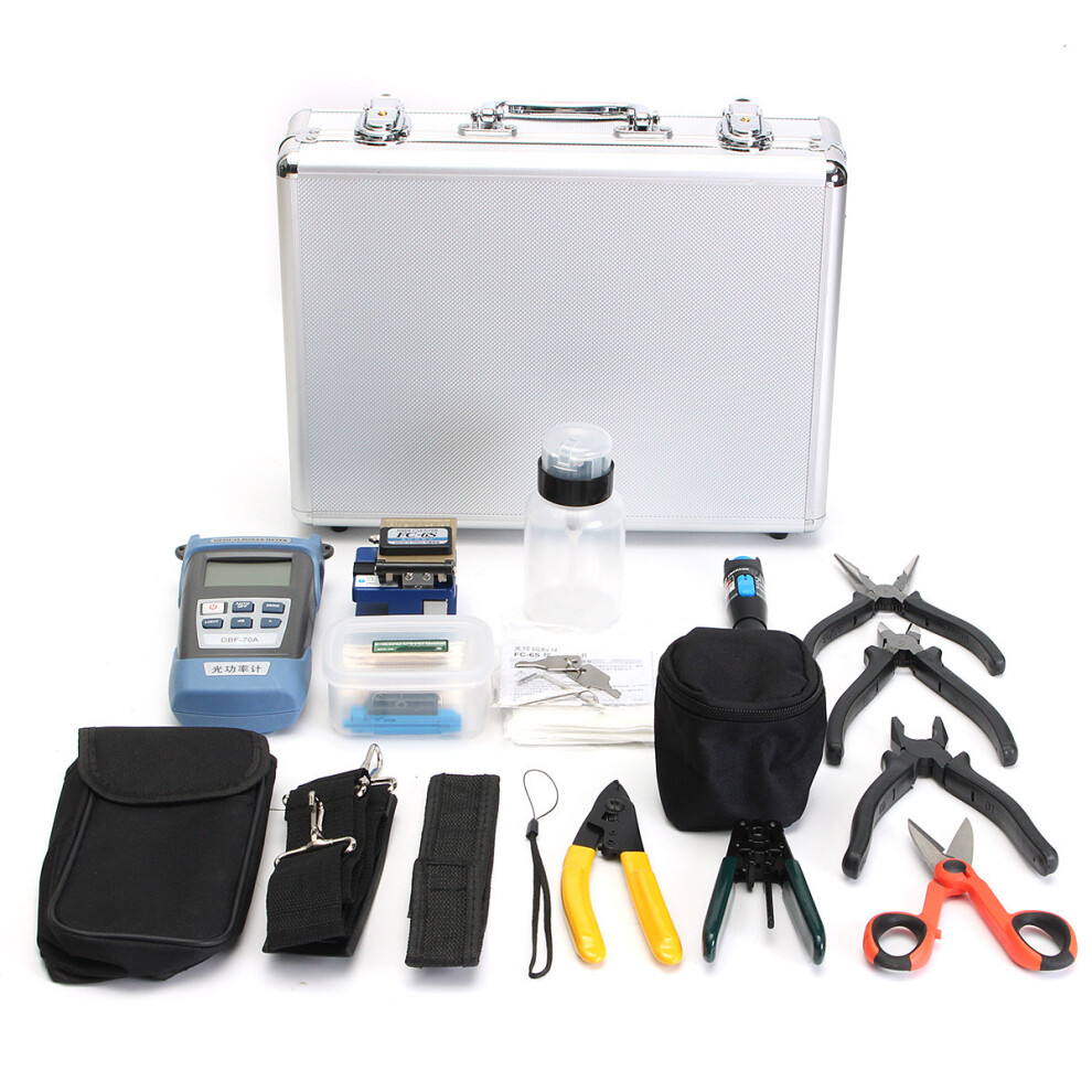 New Ftth Fiber Optic Cable Tester Tool Kit With Fiber Cleaver/Power Meter/Stripper/Fault Locator 623414375511