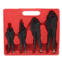 New 4pcs Locking Pliers Set Steel Heavy Duty Serrated Mole Grips Wrench Kit Tool Box