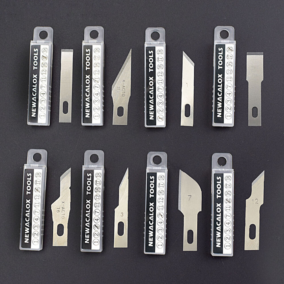 New 80Pcs 8 Different Stainless Steel Blades Art Hobby Cutter Wood Carving Tools Crafts Sculpting Tool