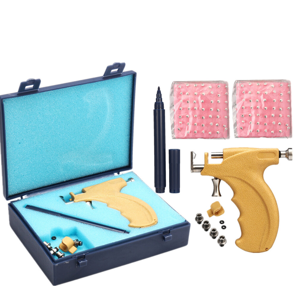 New 3mm/4mm/5mm Ear Piercing Gun Pierce Earring Metal Kit Tool With 98 Free Studs