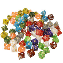 New 70Pcs Acrylic Polyhedral Dices Set Role Playing Game Dice Gadget for Dungeons Dragons D20 D12 D10 D8 D6 D4 Games