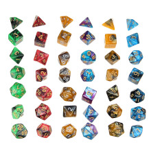 New 42Pcs Acrylic Polyhedral Dices Set Role Playing Game Dice Gadget for Dungeons Dragons D20 D12 D10 D8 D6 D4 Games Gift