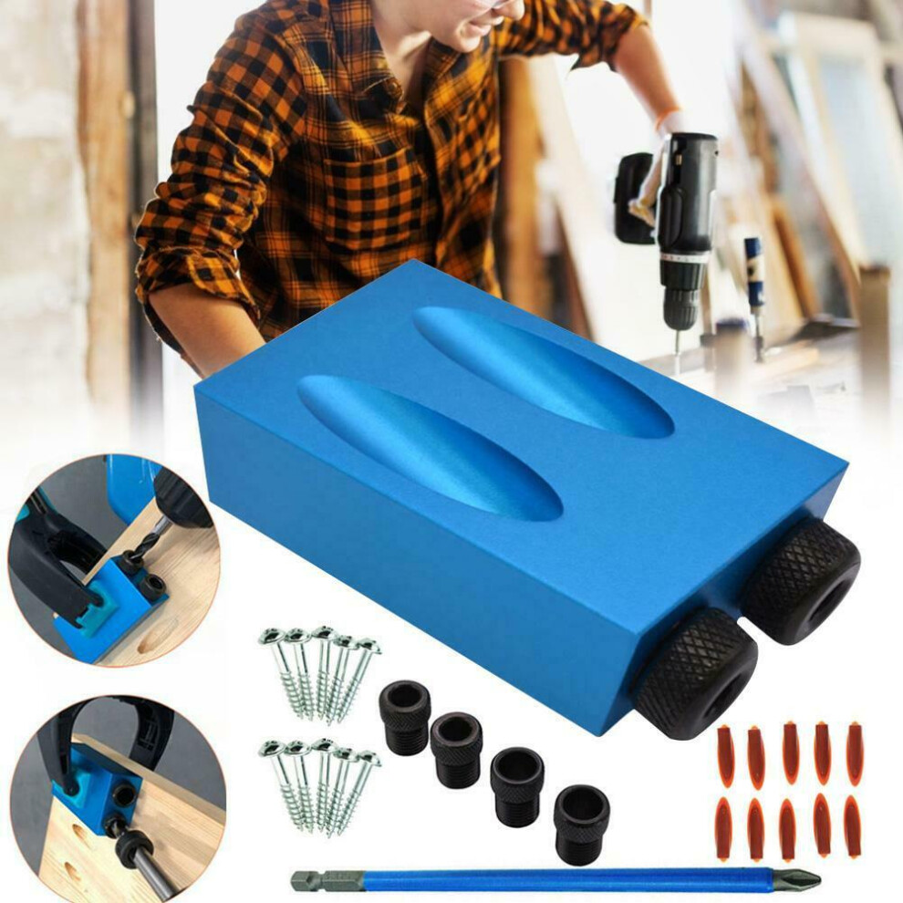 New 28Pcs Woodworking Dowel Hole Locator 15 Angle Hand Drill Guide Positioner Puncher 623414363303