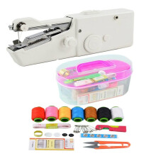 New 6V Portable Cordless Electric Handheld Sewing Machine Stitch Set Sew Cloth