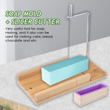 New Rectangle Silicone Soap Cake Chocolate Making Toast Mold + Metal Cutter Slicer Tool
