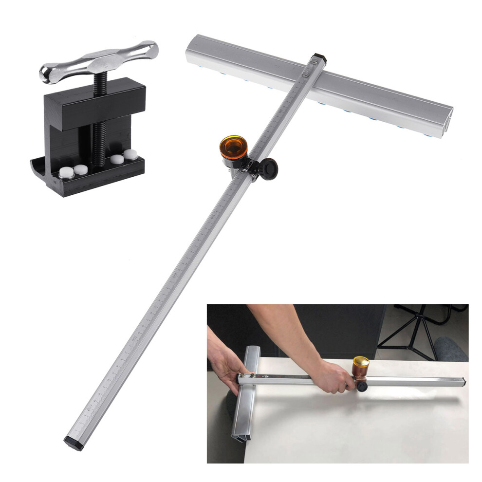 New 60Cm T Type Push Glass Strip Cutter Push Glass Cutter Tile Cutting Tool Aluminum With 5Pcs Knife Head 623414367387