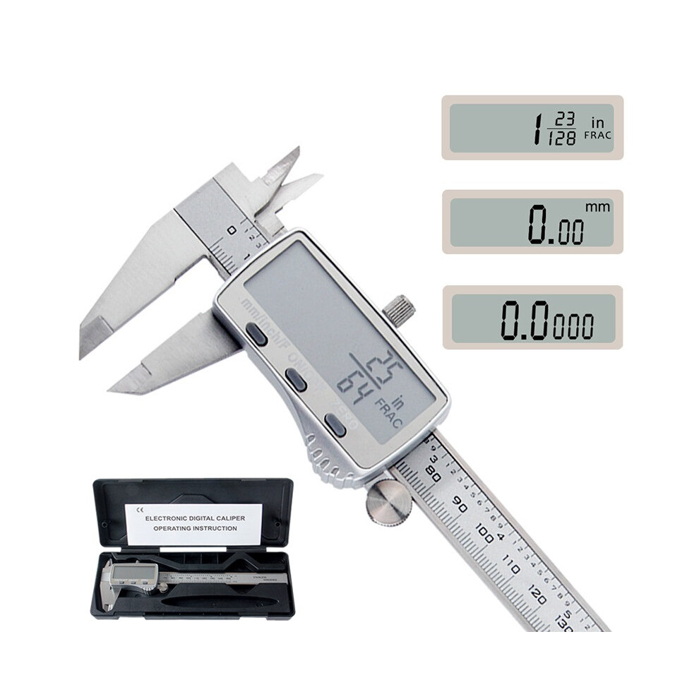New Daniu Digital Caliper 0-150Mm Metric/Inch/Fraction Electronic Vernier Calipers Stainless Steel Micrometer 729601515675