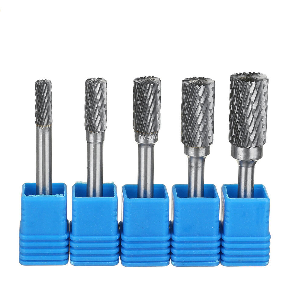New 5pcs 6-14mm Tungsten Carbide Rotary Burr Die Grinder Drill Bits Set for Woodworking